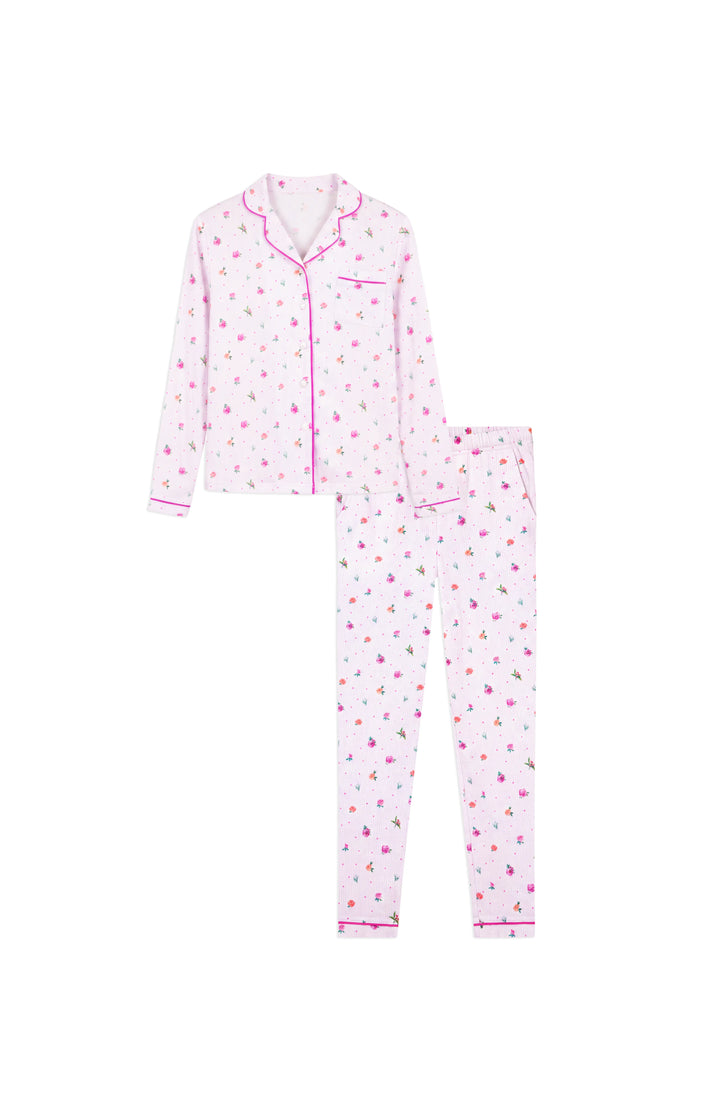 Garden Bloom Long Sleeve Jersey Pajama Pant Set