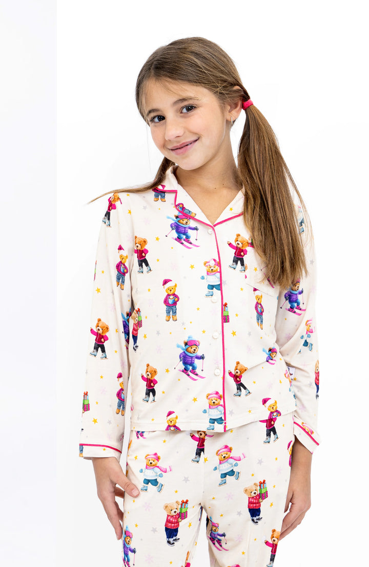 Holiday Bear Long Sleeve Jersey Pajama Pant Set