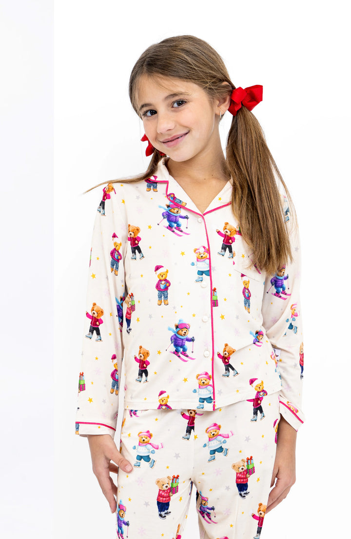 Holiday Bear Long Sleeve Jersey Pajama Pant Set