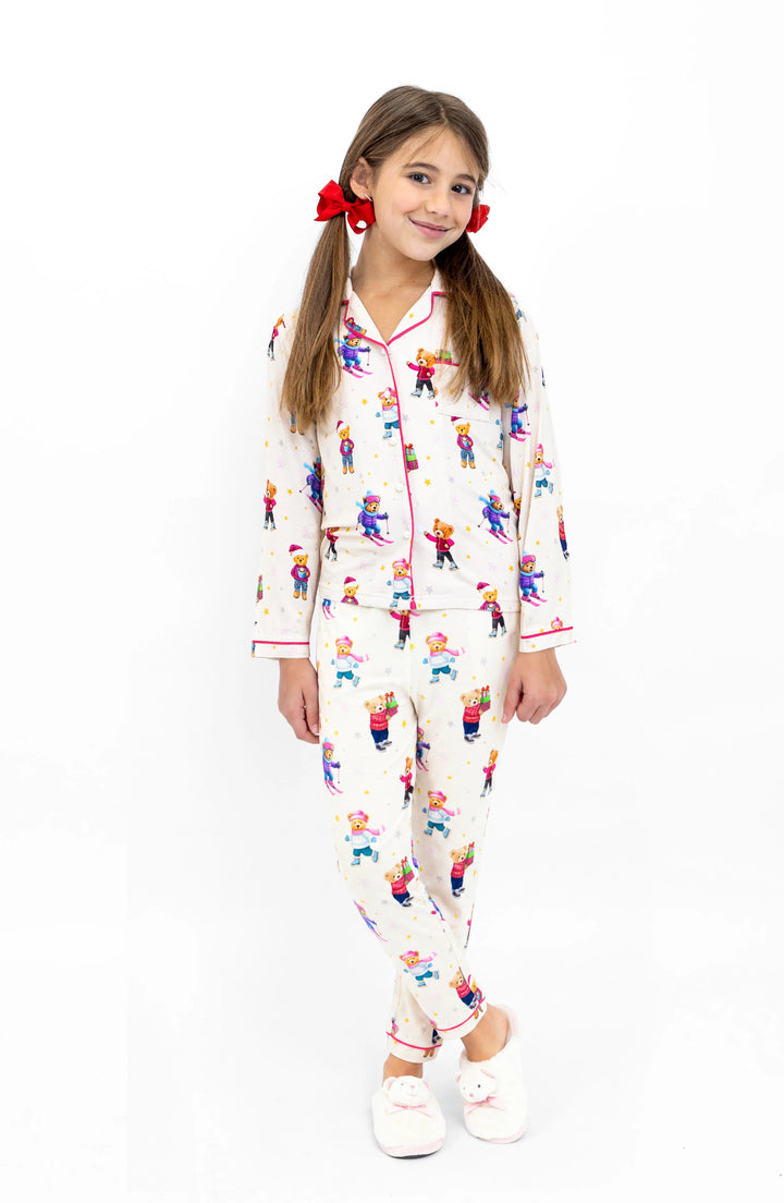 Holiday Bear Long Sleeve Jersey Pajama Pant Set