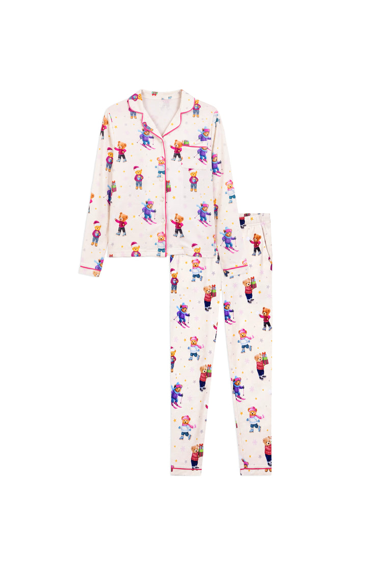 Holiday Bear Long Sleeve Jersey Pajama Pant Set