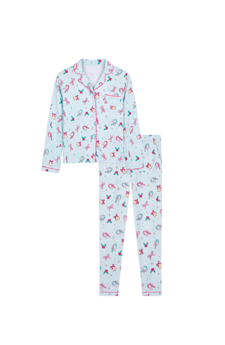 Holiday Bells Long Sleeve Jersey Pajama Pant Set