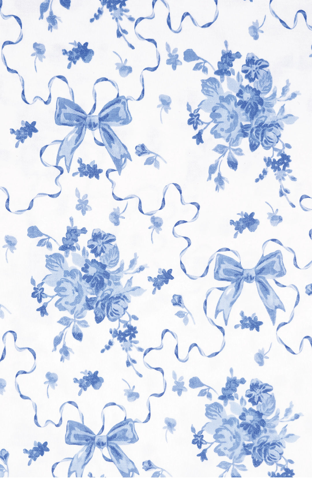 Blue Posies Long Sleeve Jersey Pajama Pant Set