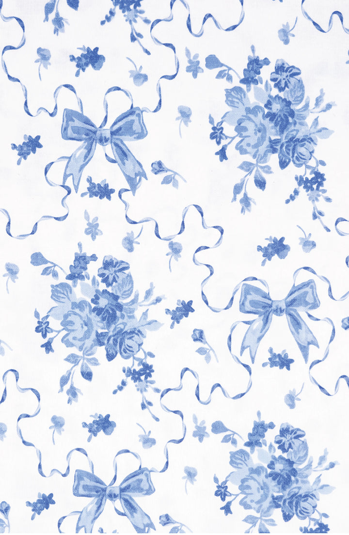 Blue Posies Long Sleeve Jersey Pajama Pant Set
