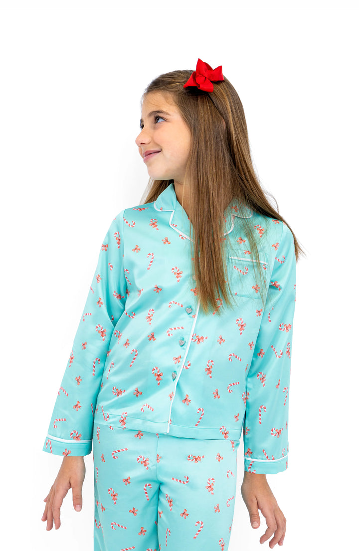 Girls Christmas Treats Long Sleeve Satin PJ