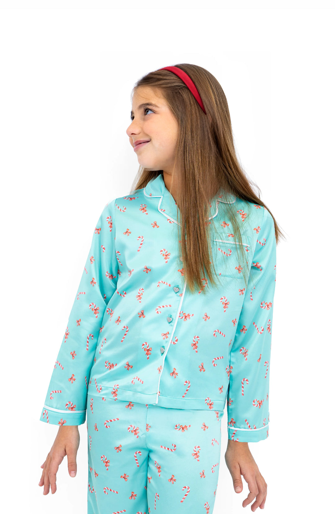 Girls Christmas Treats Long Sleeve Satin PJ
