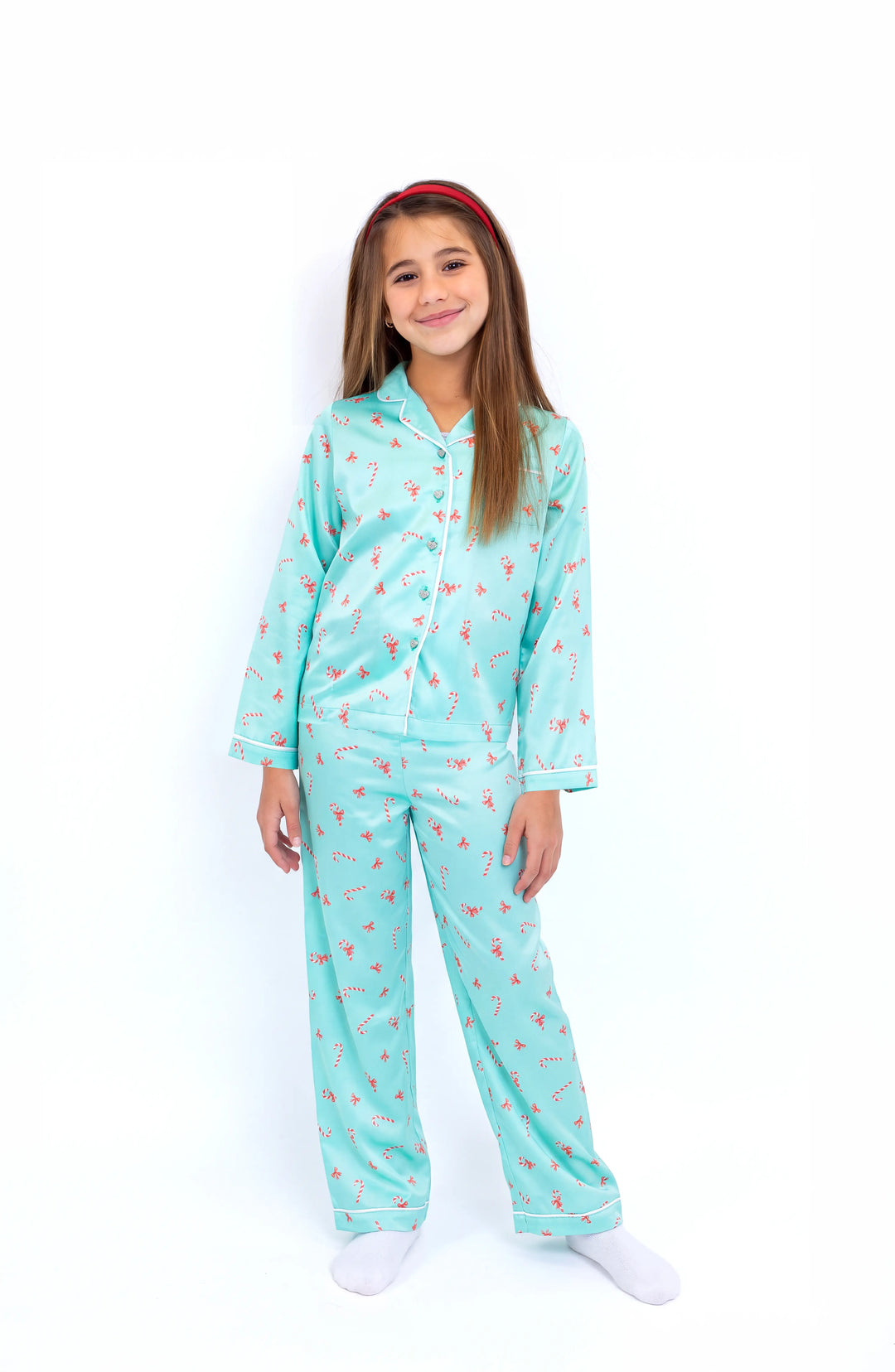Girls Christmas Treats Long Sleeve Satin PJ