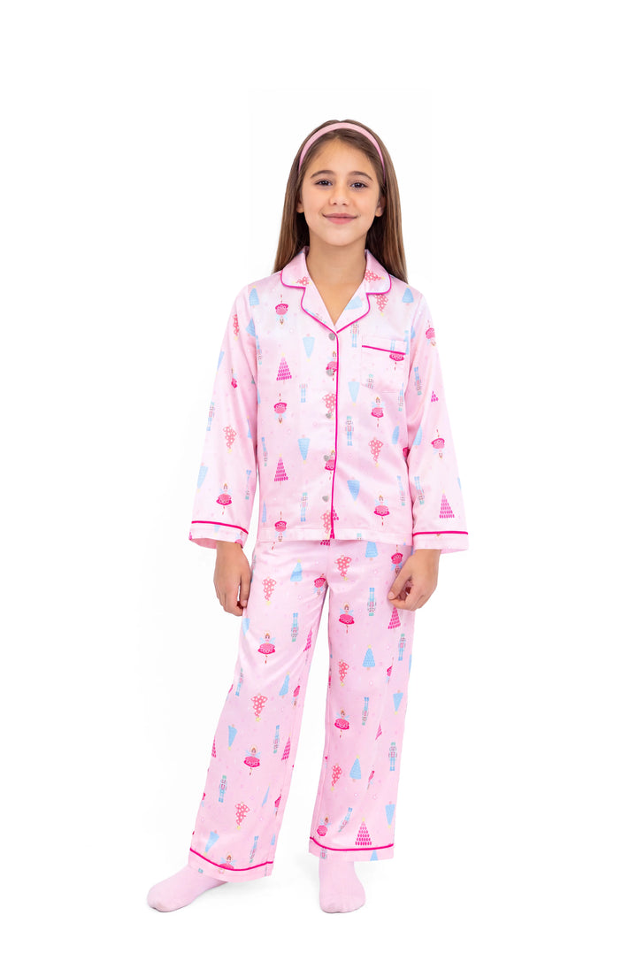 Girls Nutcracker Long Sleeve Satin PJ