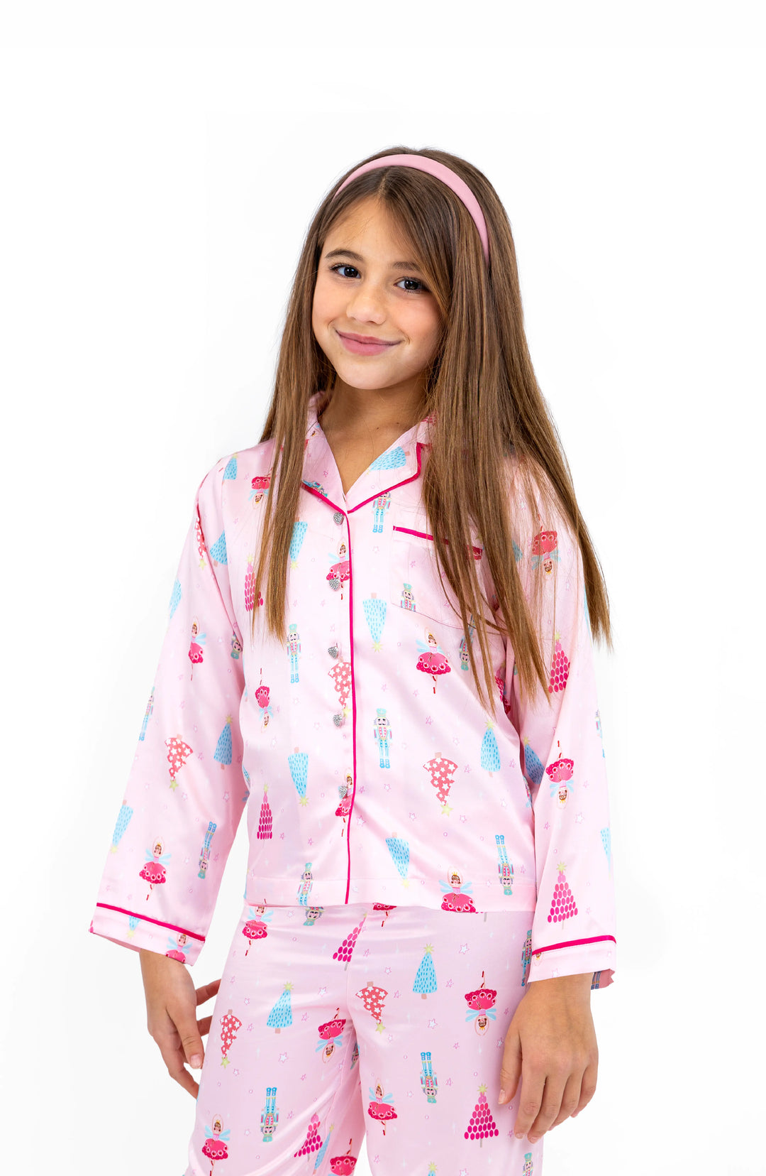 Girls Nutcracker Long Sleeve Satin PJ