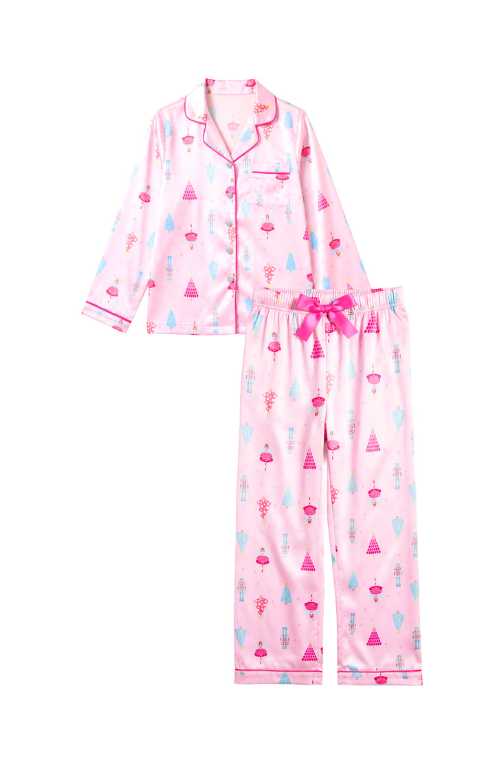 Girls Nutcracker Long Sleeve Satin PJ