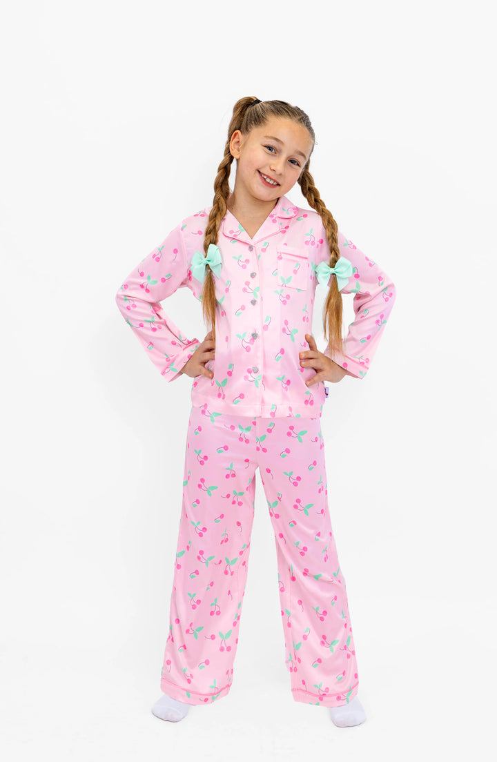 Sweet Cherries Long Sleeve Satin PJ