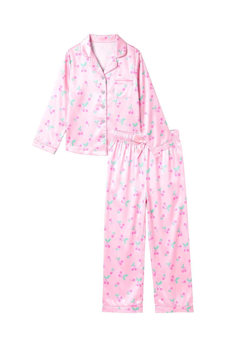 Sweet Cherries Long Sleeve Satin PJ