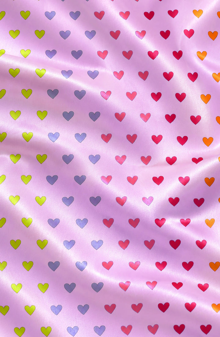 Shimmering Hearts Long Sleeve Satin PJ