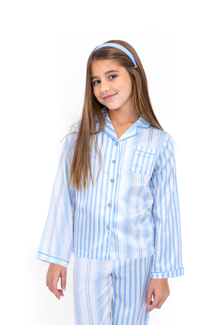 Stripes Away Long Sleeve Satin PJ