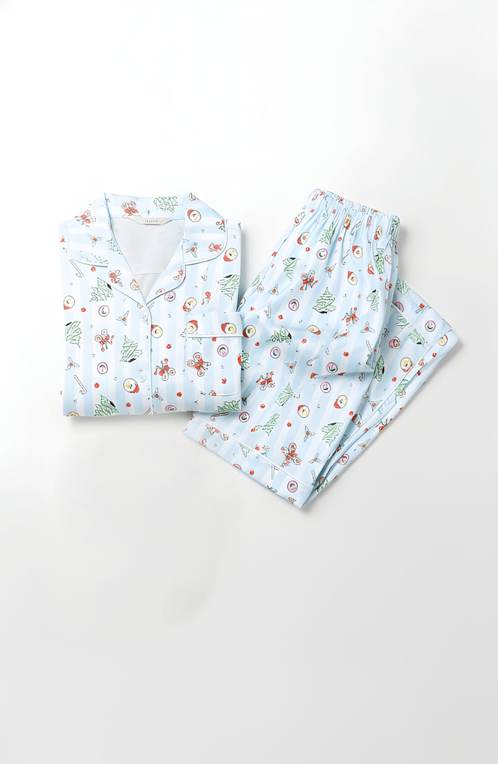 Christmas Smiley Long Sleeve Pajama Pant Set