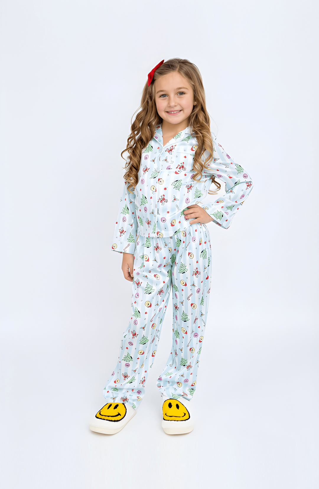 Christmas Smiley Long Sleeve Pajama Pant Set