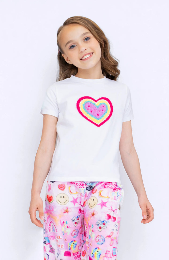 Heart Applique Short Sleeve Tee