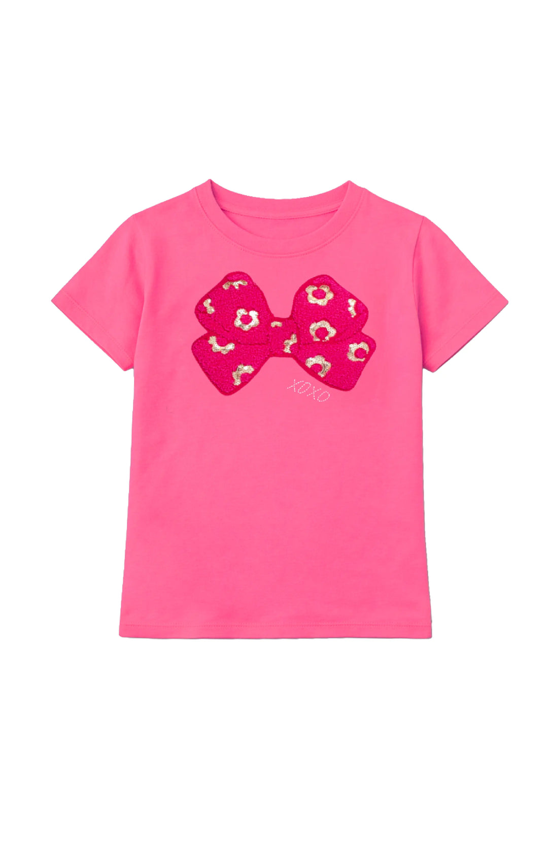 Sequin Bow Applique Short Sleeve Tee
