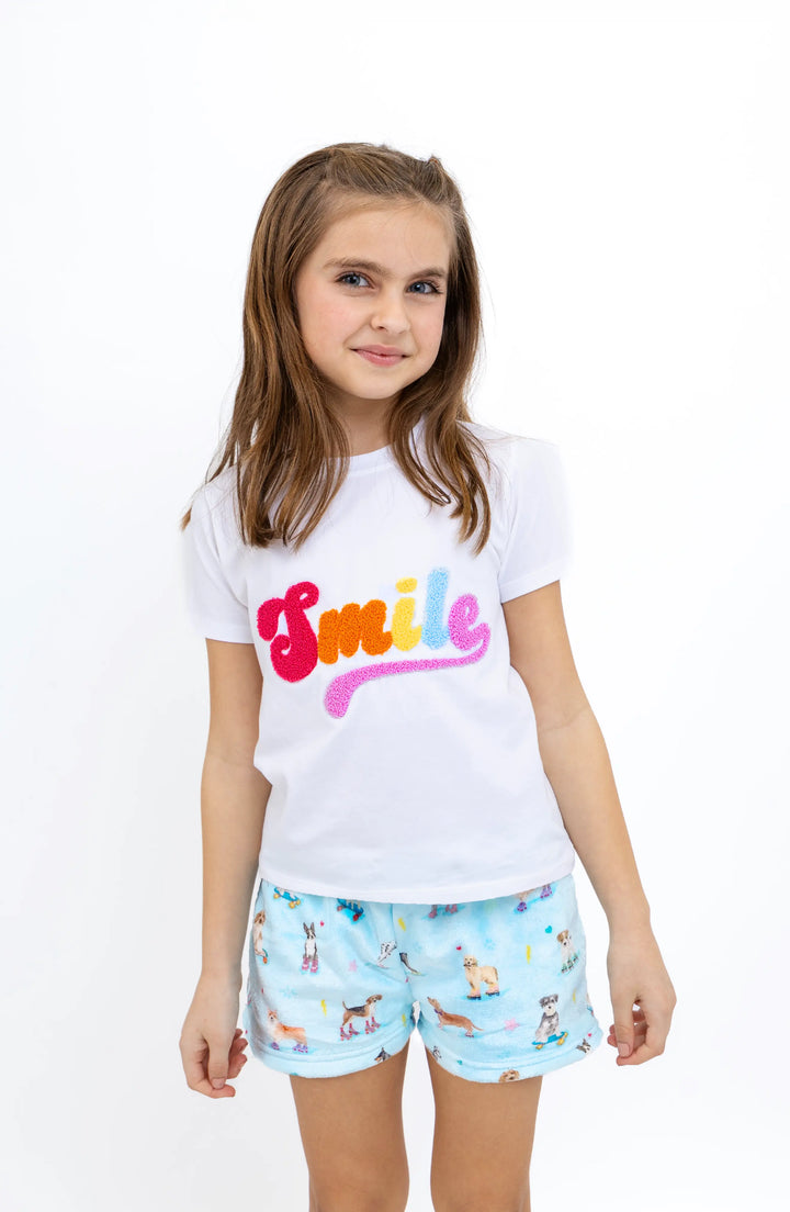 Smile Applique Short Sleeve T-Shirt