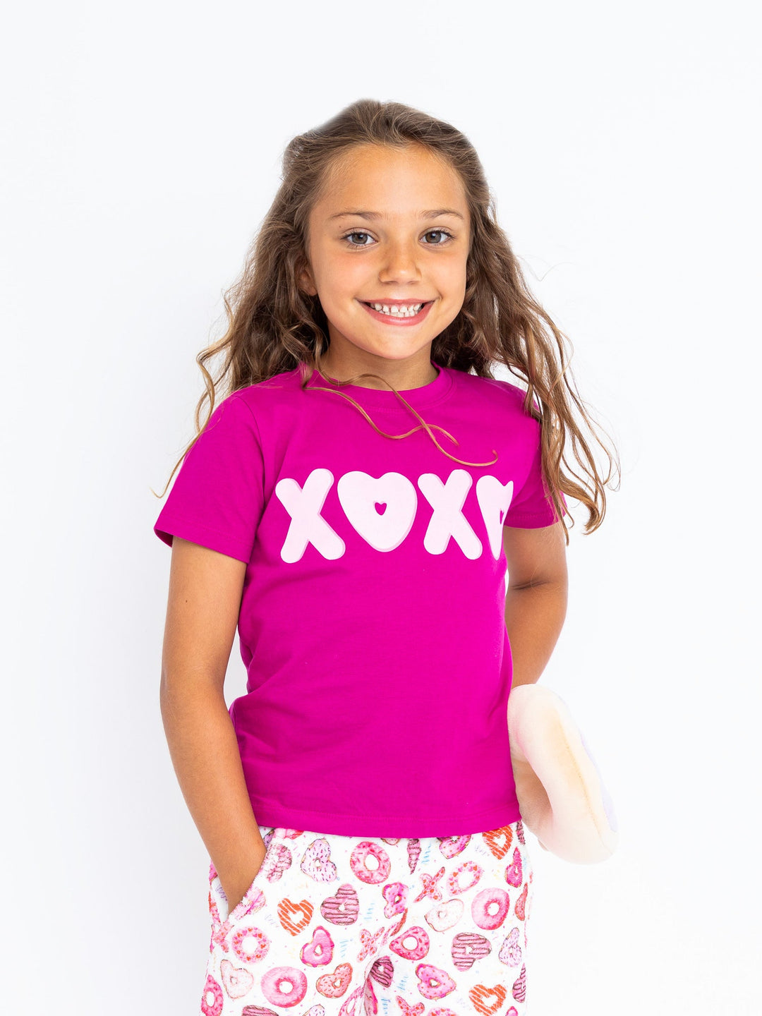 XOXO T-Shirt and Donuts Plush Short Gift Set