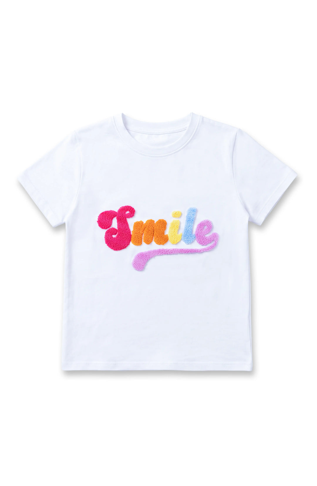 Smile Applique Short Sleeve T-Shirt