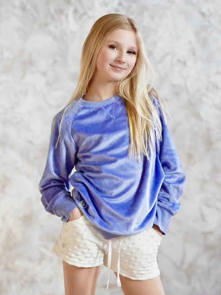 Minky Crewneck Sweatshirt - Periwinkle