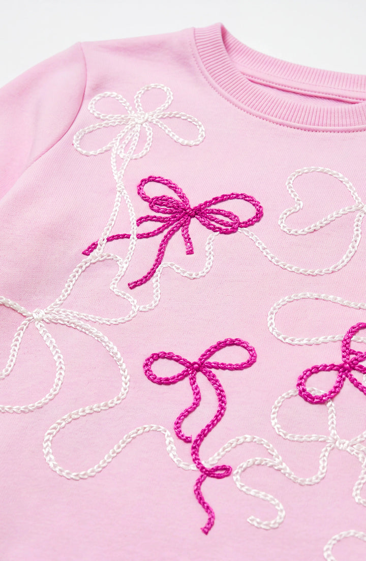 Embroidered Bows Sweatshirt