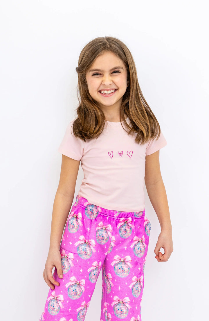 Rhinestone Hearts Short Sleeve T-Shirt