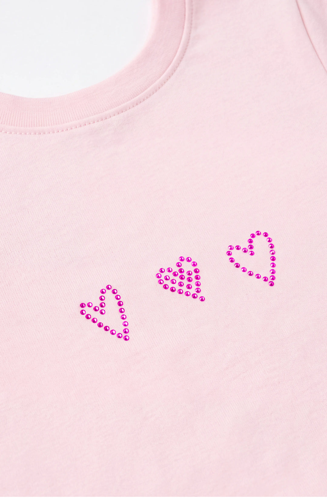 Rhinestone Hearts Short Sleeve T-Shirt