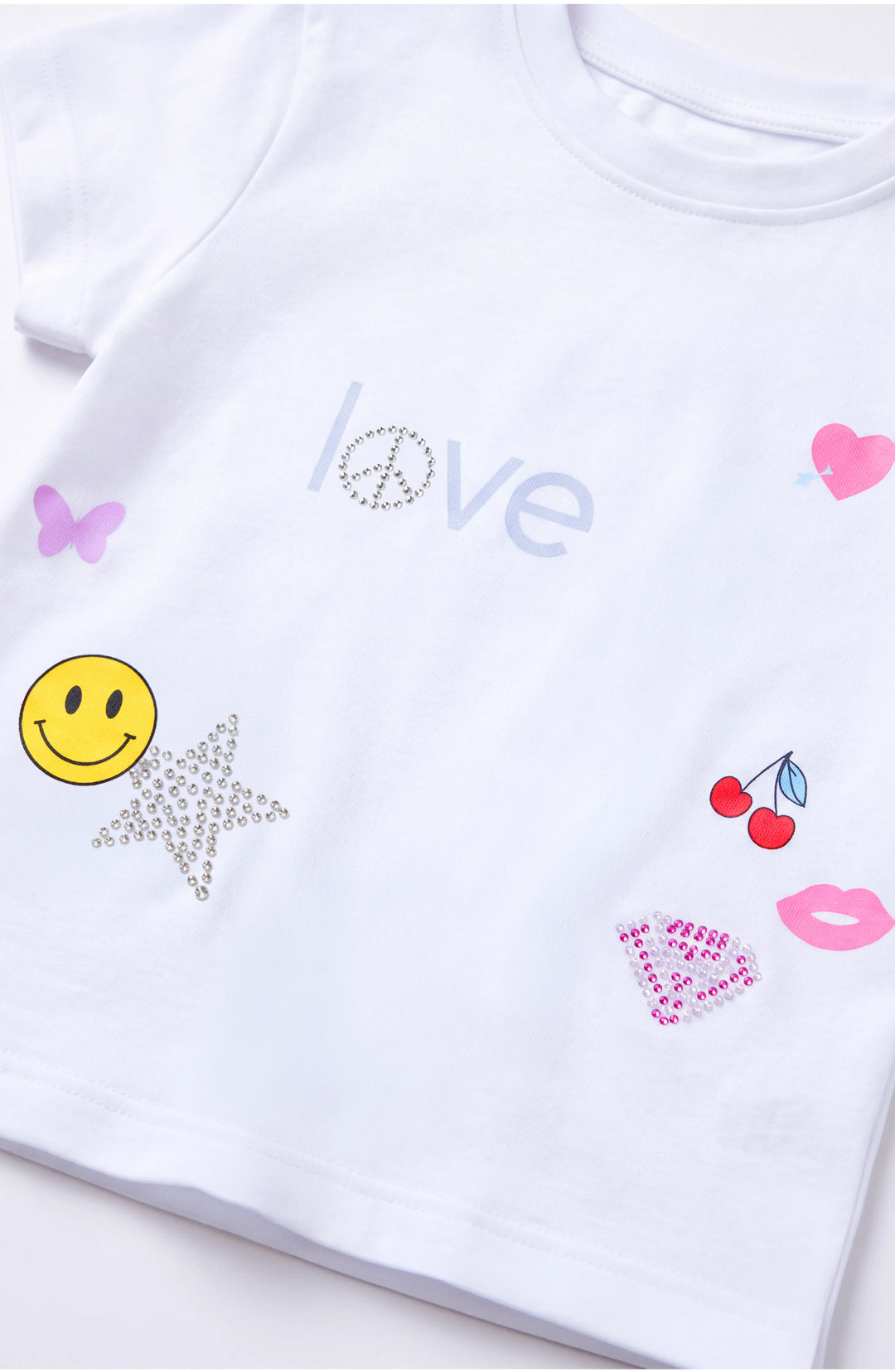 Love Embroidery Detail Short Sleeve T-Shirt
