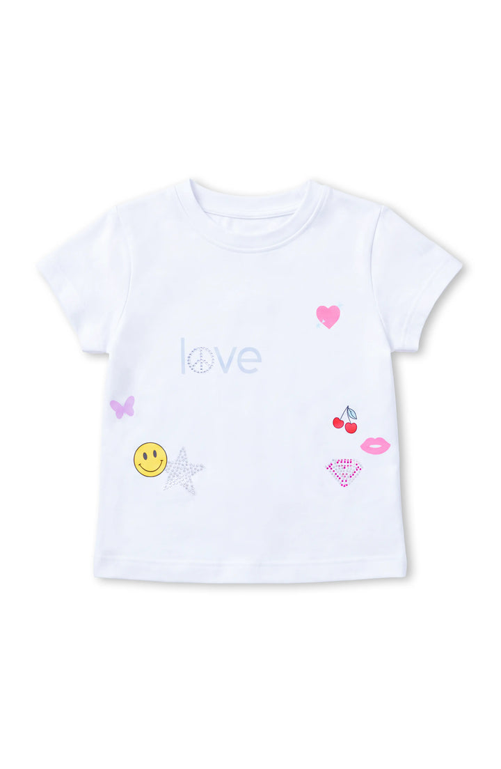 Love Embroidery Detail Short Sleeve T-Shirt