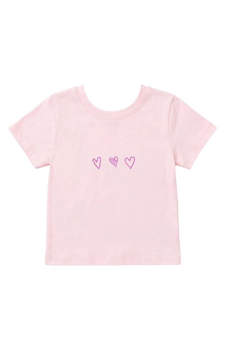 Rhinestone Hearts Short Sleeve T-Shirt