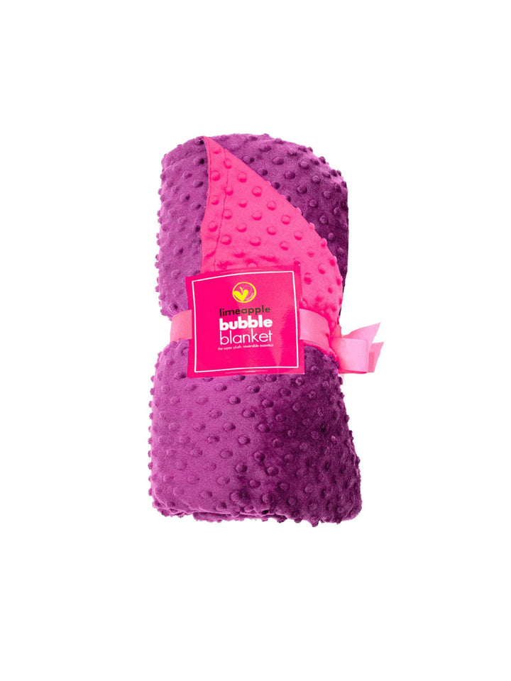 girls minky bubble beanie and reversible bubble blanket gift set