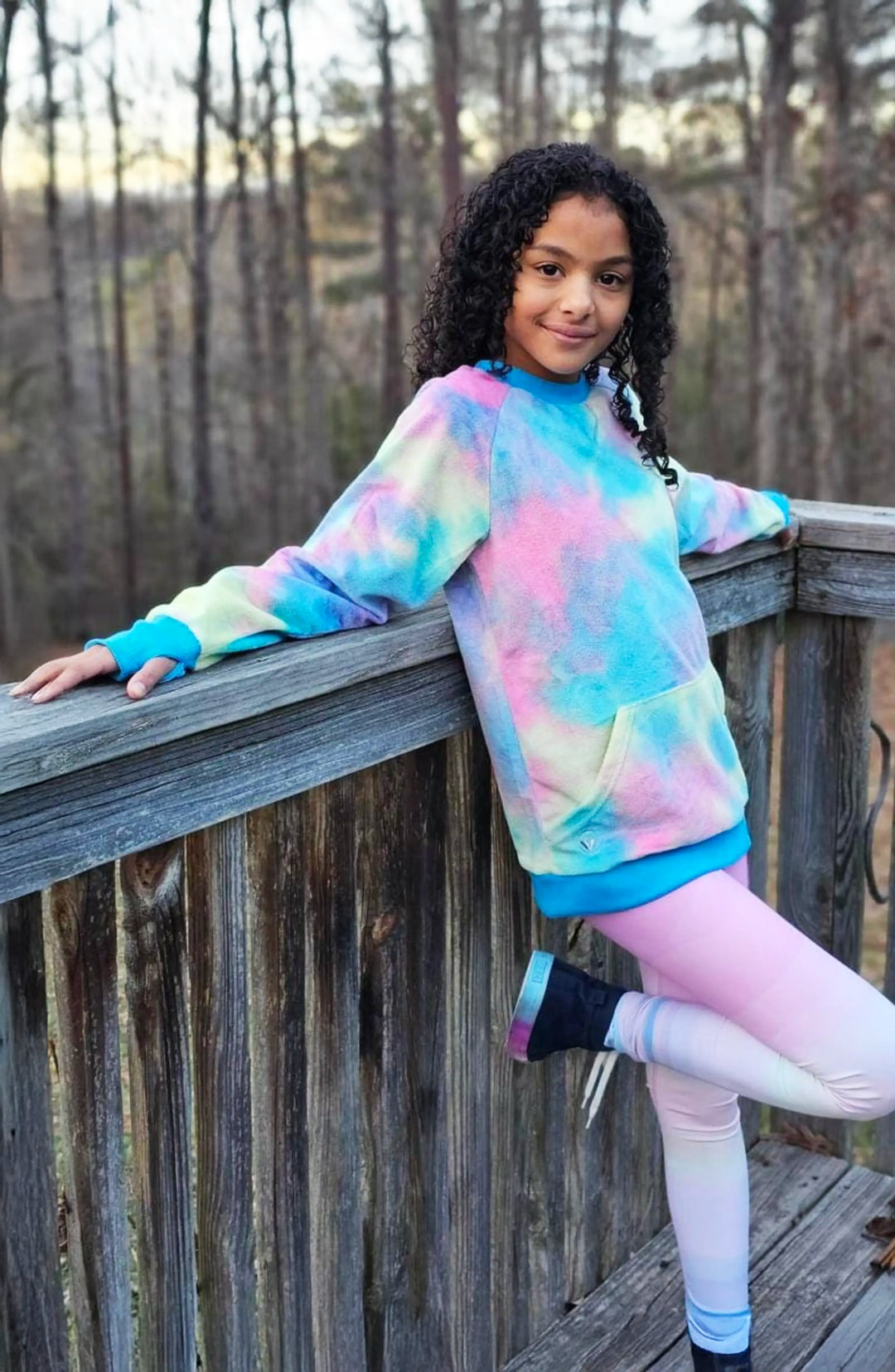 Minky Crewneck Sweatshirt Cotton Candy Tie Dye