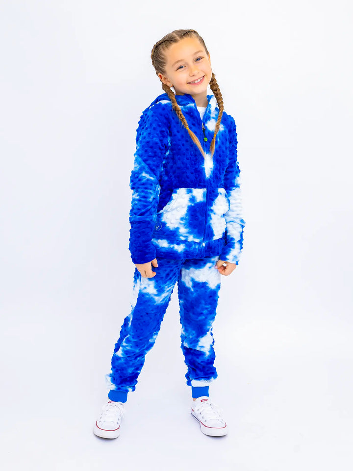 Minky Hoodie and Jogger Gift Set - Very Peri Tie Dye