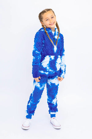 Minky Bubble Jogger Pant - Blue Tie Dye