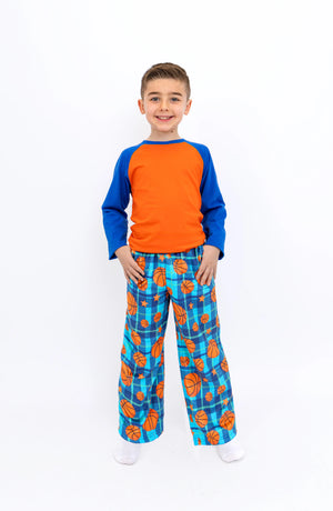 Boys Swish Plaid Plush Pants
