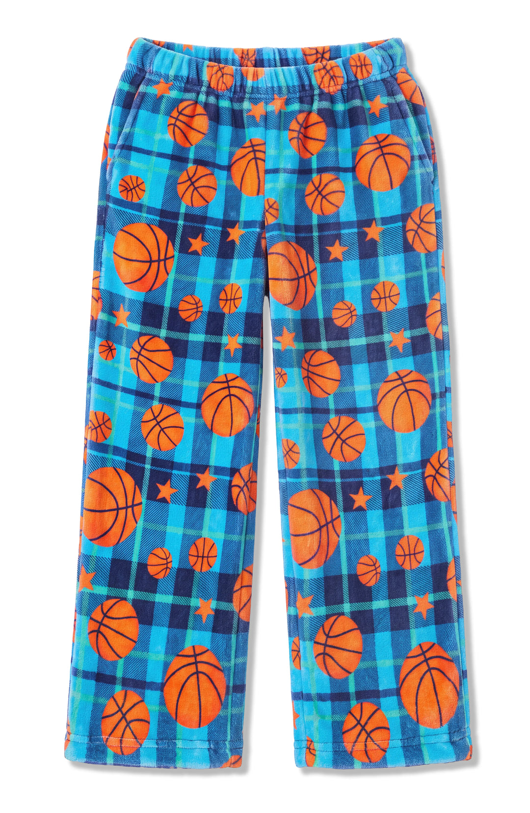 Boys Swish Plaid Plush Pants