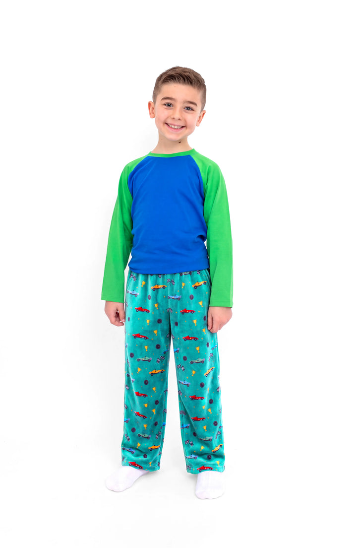 Boy's Racecars Plush Pant