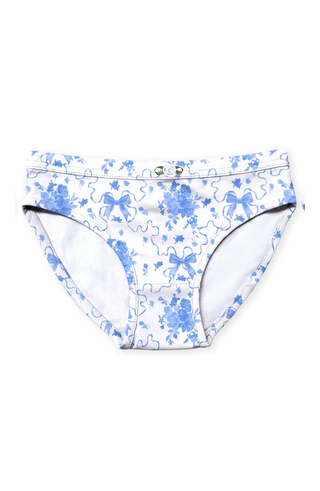 Girls Underwear 3 Piece Set - Light Blue, Blue Posies & Blue Stripes Girls Underwear 3 Piece Set