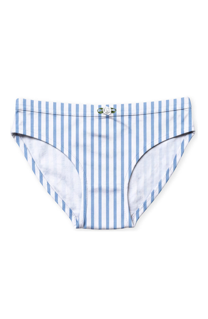 Girls Underwear 3 Piece Set - Light Blue, Blue Posies & Blue Stripes Girls Underwear 3 Piece Set