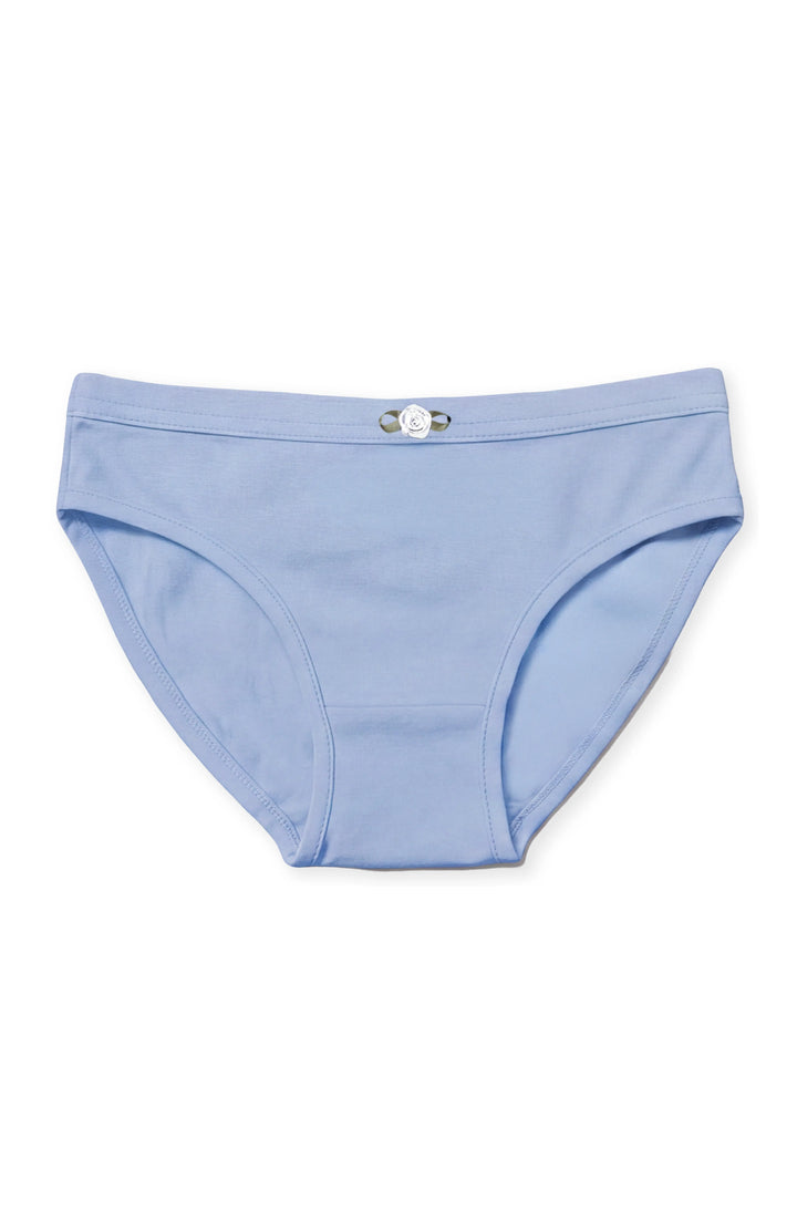 Girls Underwear 3 Piece Set - Light Blue, Blue Posies & Blue Stripes Girls Underwear 3 Piece Set