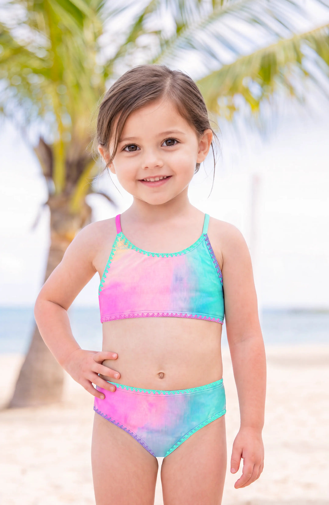 Adina Printed Bandeau Bikini Swimsuit