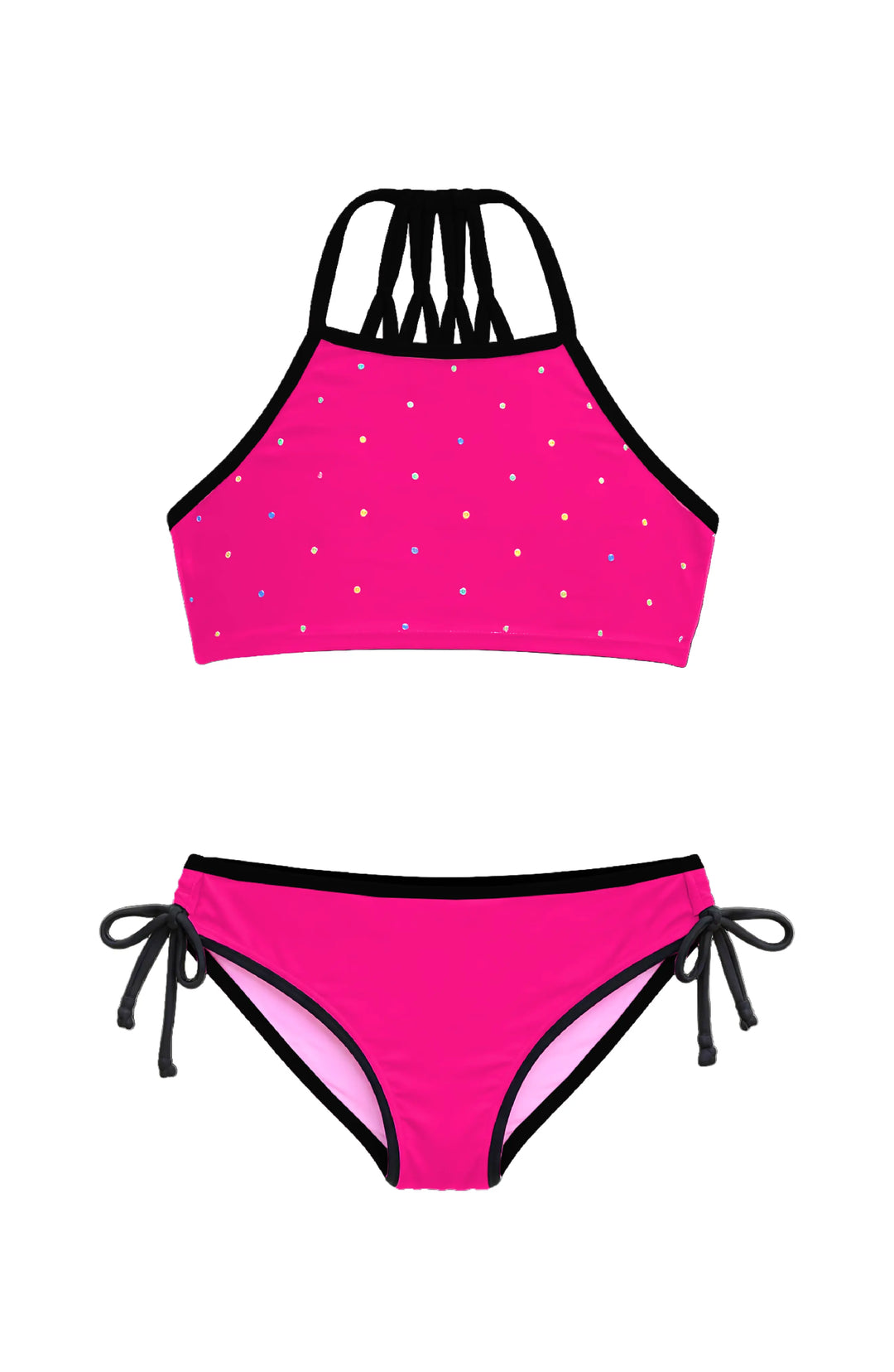 Amber Cropped Tankini Swimsuit with Rhinestone Detail