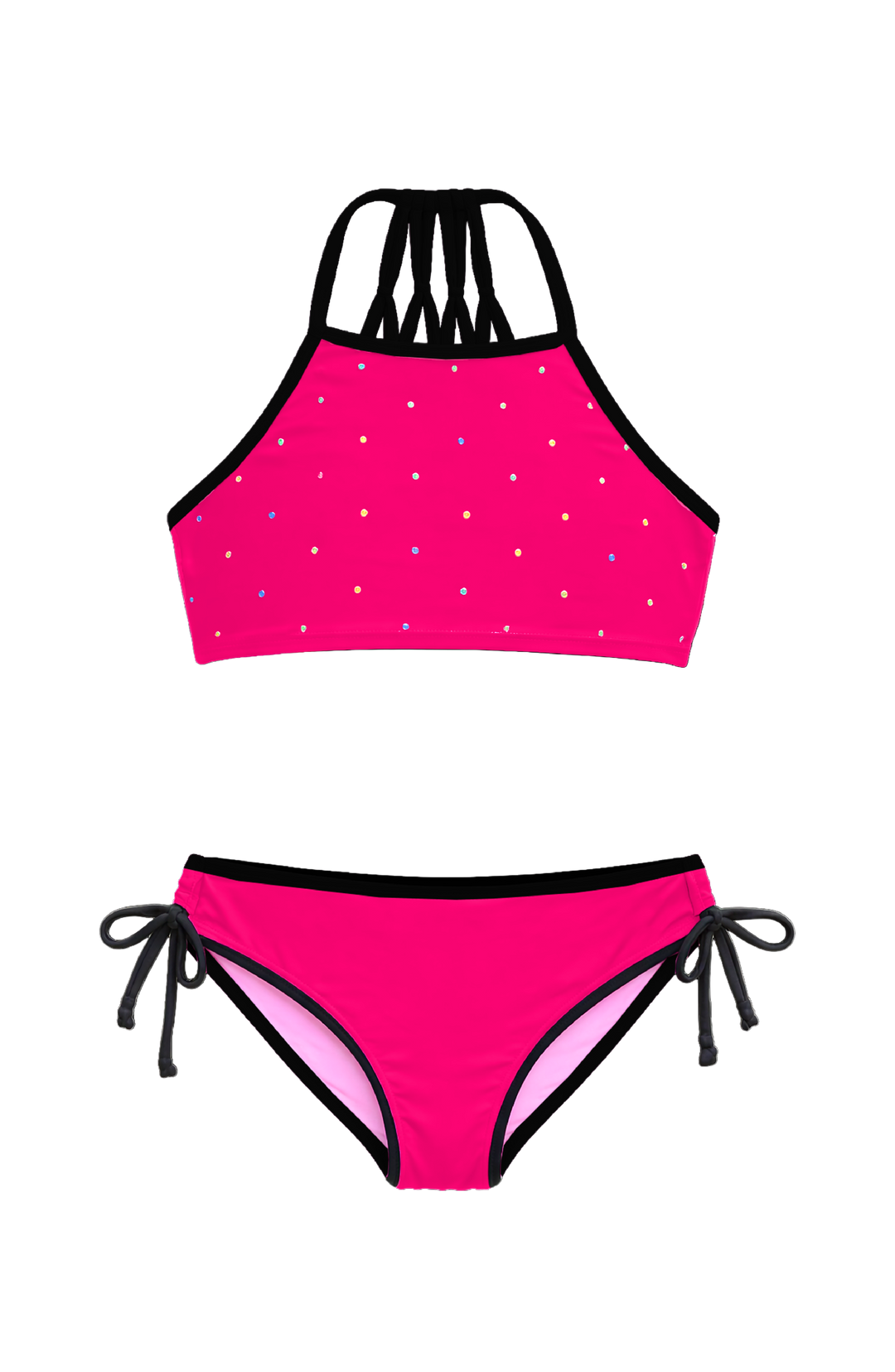 Amber Cropped Tankini Swimsuit with Rhinestone Detail