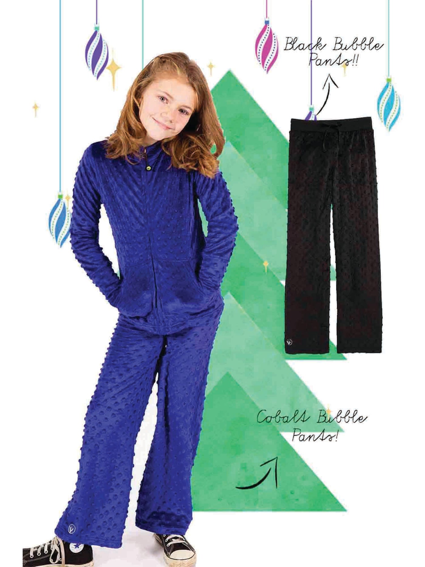 Minky Bubble Pant's 2 Pack - Cobalt and Black