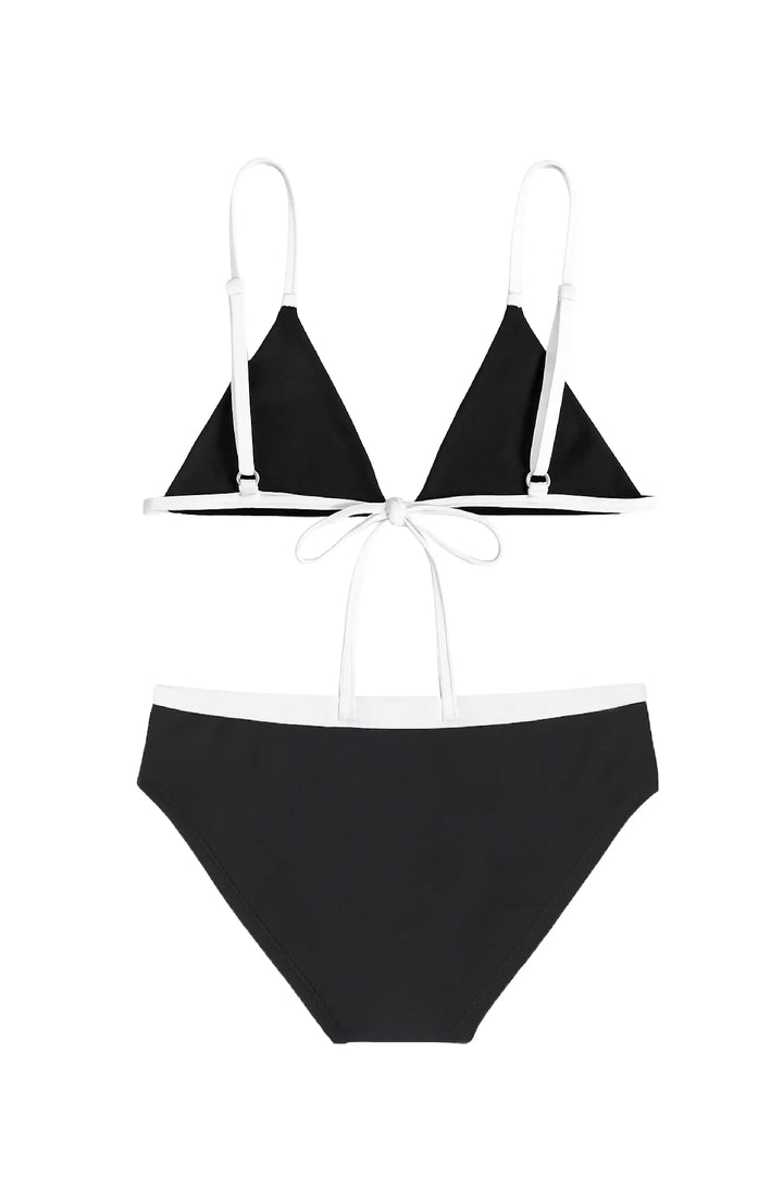 Collins Black and White Triangle Bikini Swimsuit