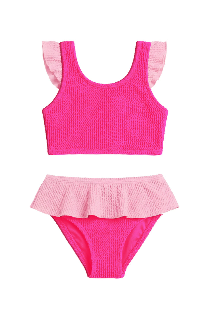 Daisy Toddler Crinkle Ruffle Bikini - Fuchsia