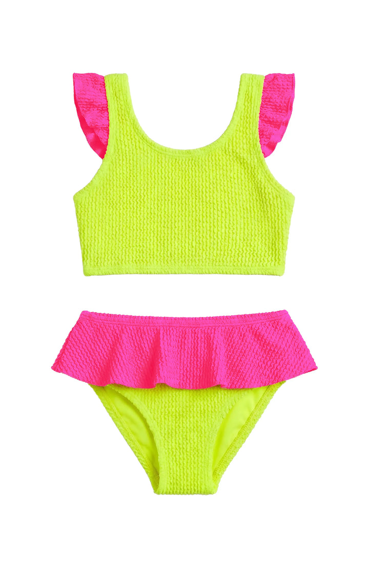 Daisy Toddler Crinkle Ruffle Bikini - Lime