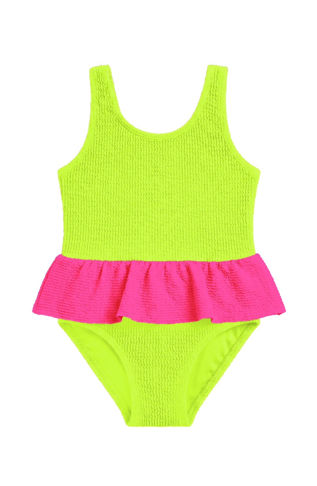 Dot Toddler Crinkle Peplum One Piece - Lime
